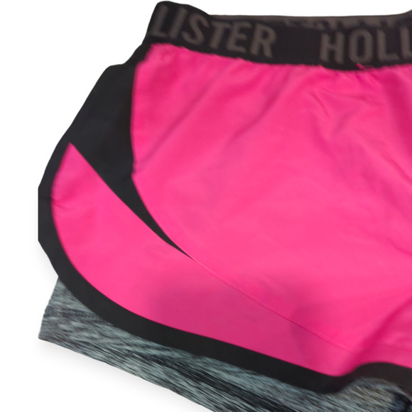 HOLLISTER Hot Pink Black Active Workout Shorts Medium - Picture 2 of 8